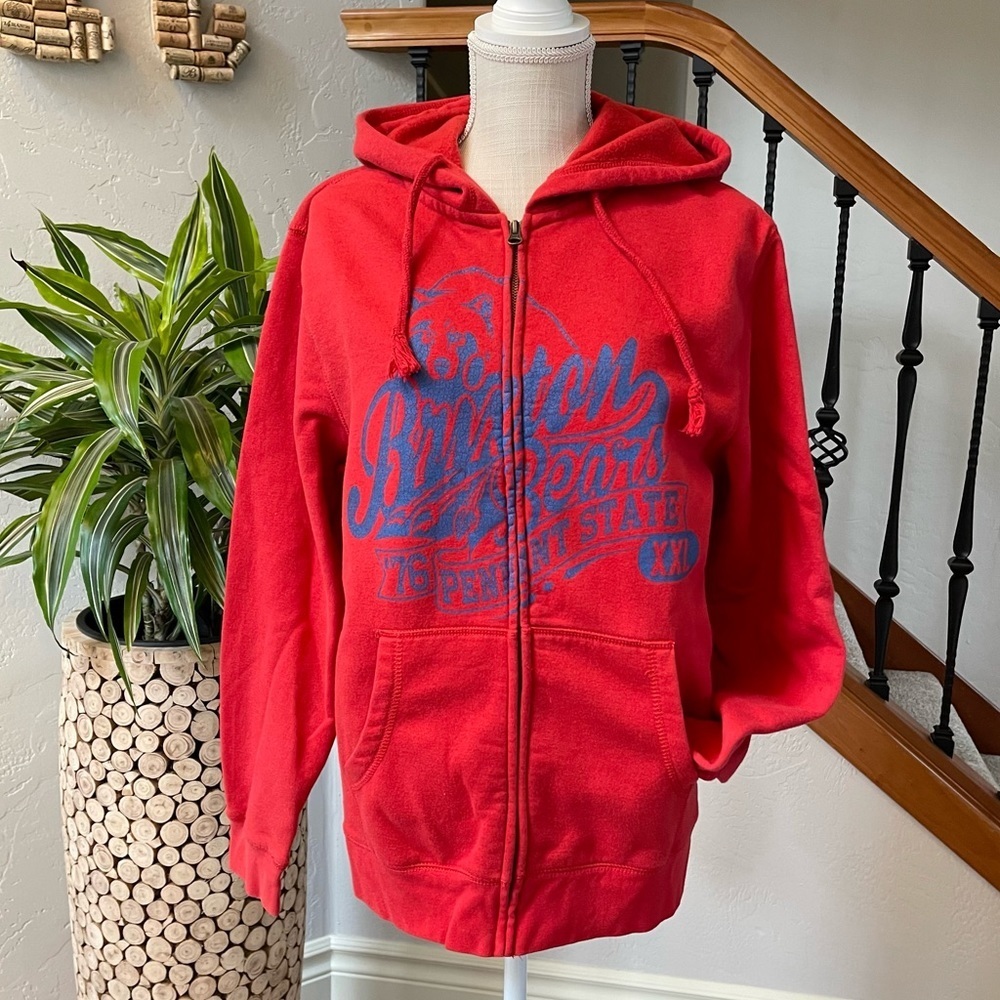 Braxton Bears Pennant State Red Zip-Up Hoodie‎